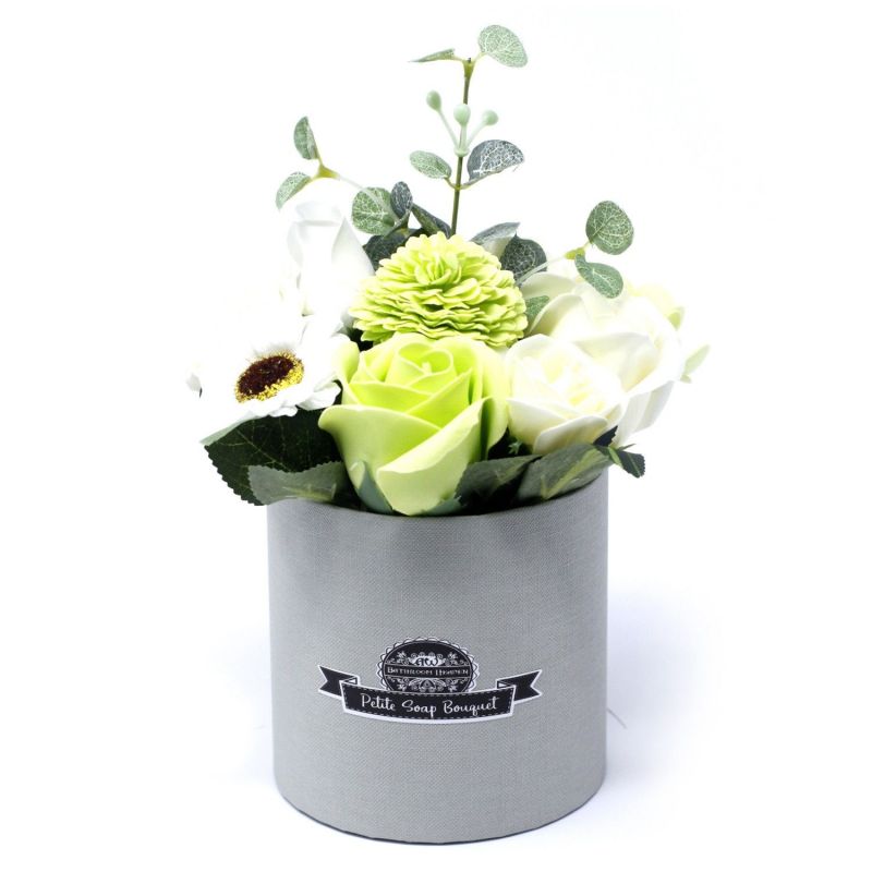 Bouquet petit cadeau : fleurs de savon vert pastel